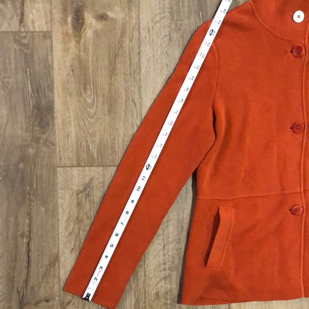 TALBOTS Women's Orange Cardigan Sweater Jacket - Picture 9 of 10